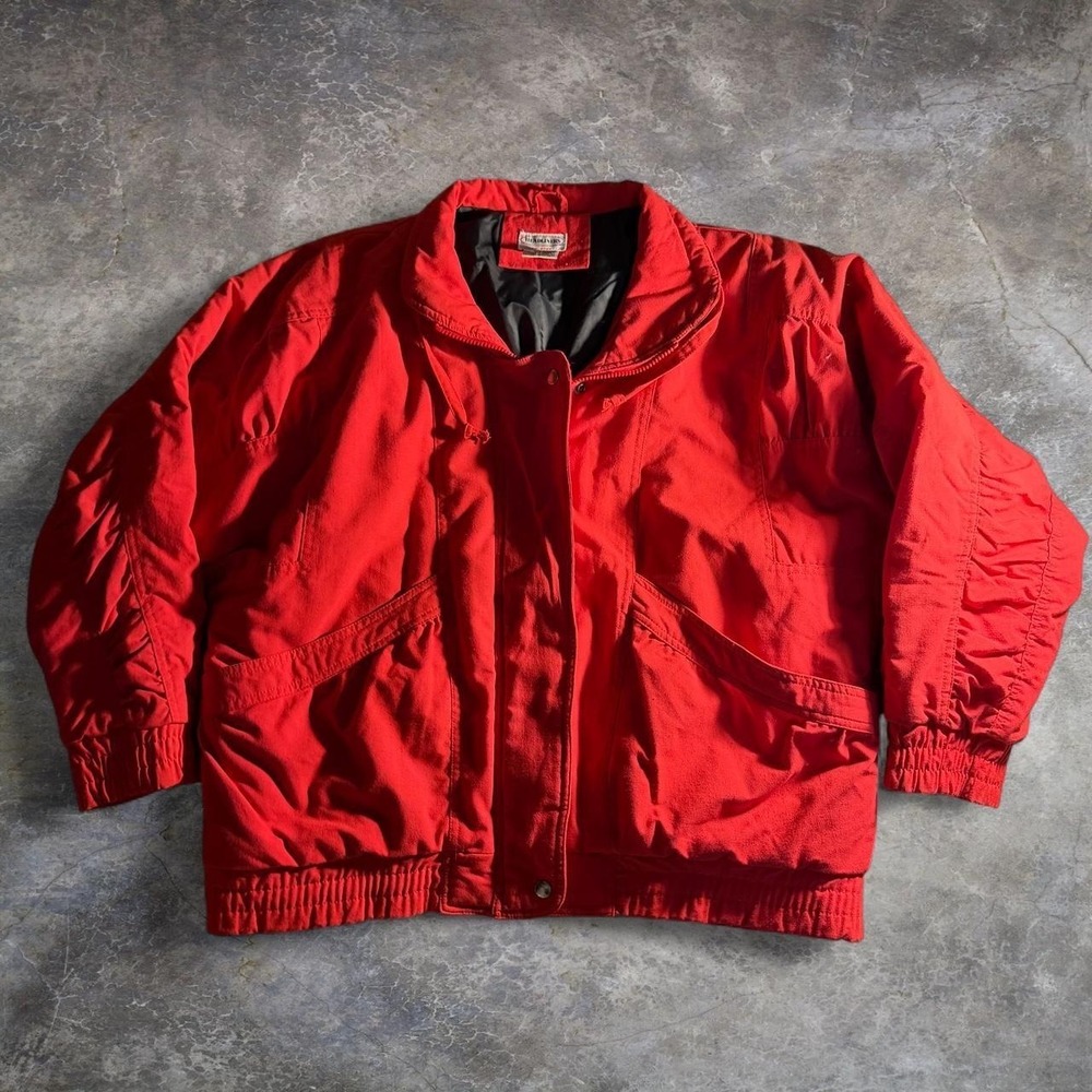 Headliners Red Vintage 90s Bomber Jacket Women Made in Korea Retro Outerwear